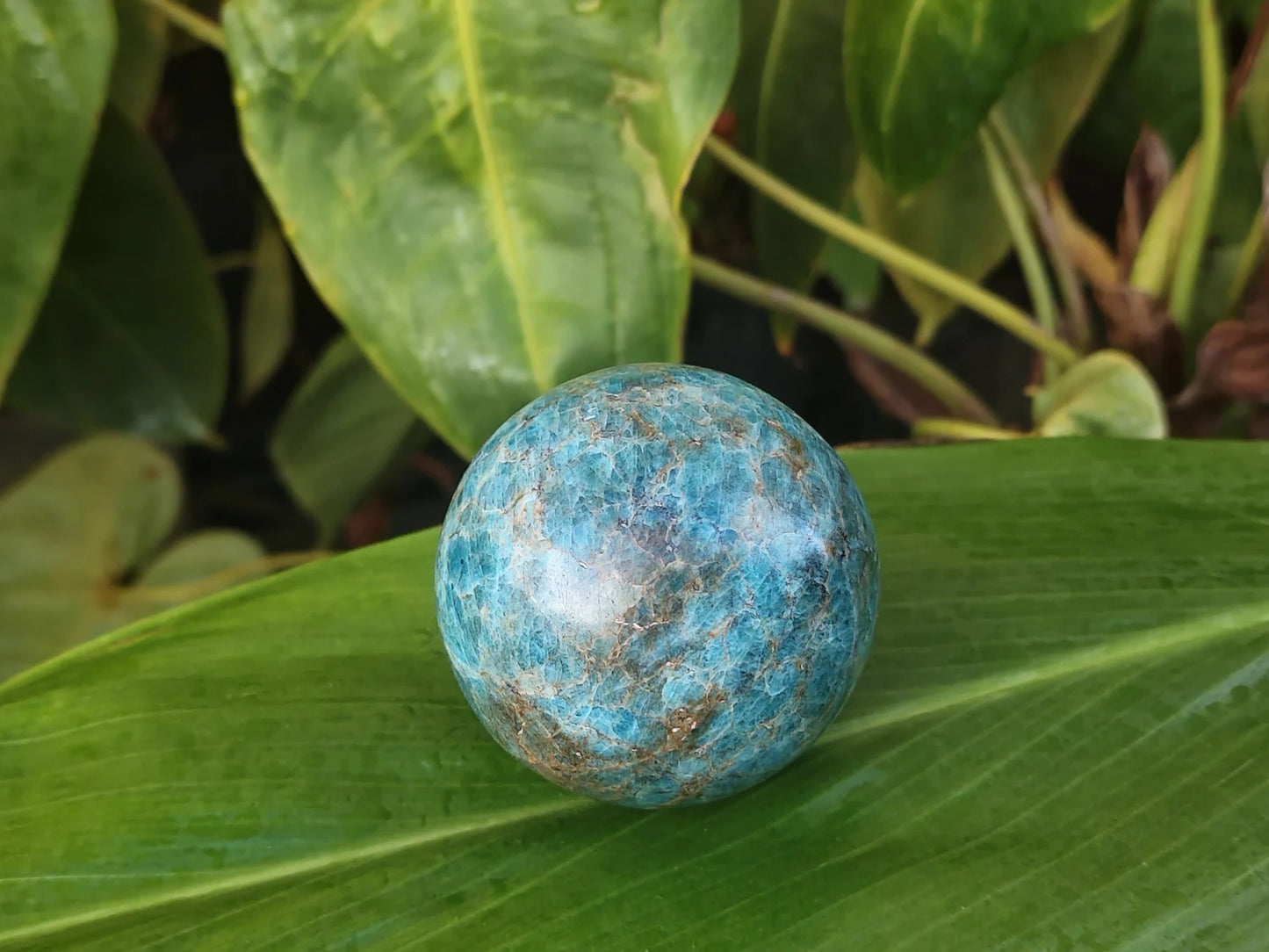 Blue Apatite Sphere