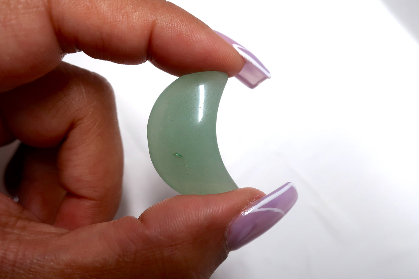 Green Aventurine, Dalmatian Jasper, and Opalite Moon Crystals