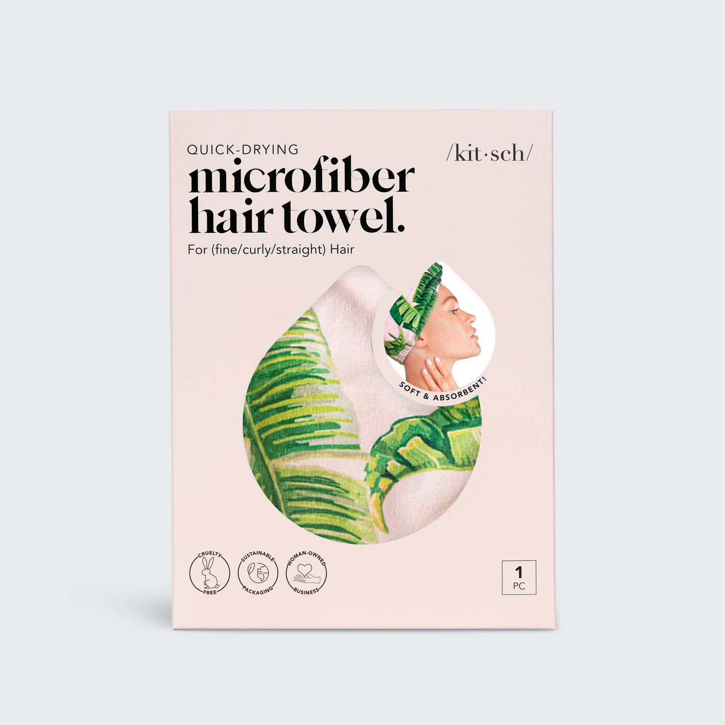 Quick Dry Hair Towel - Palm Print